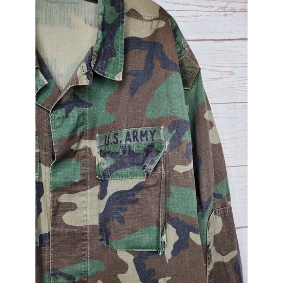 Vintage Large Regular Graney U.S. Army Woodland Camouflage Button Up Jacket - Picture 4 of 12